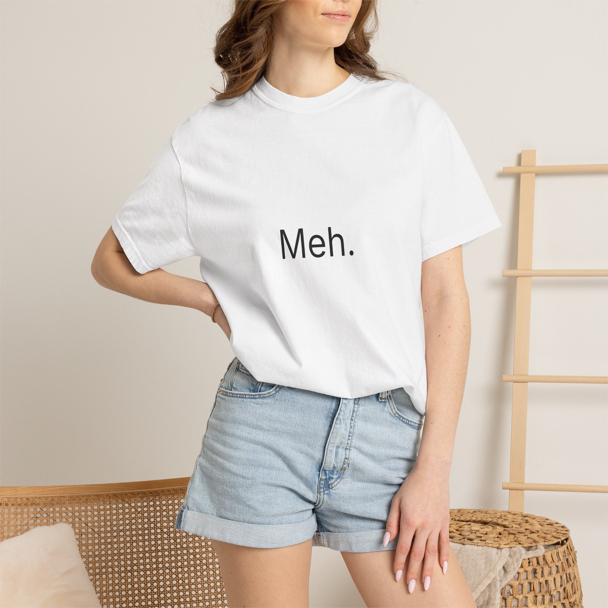 Meh. Minimalist Graphic Tee — Casual Funny Statement T-Shirt