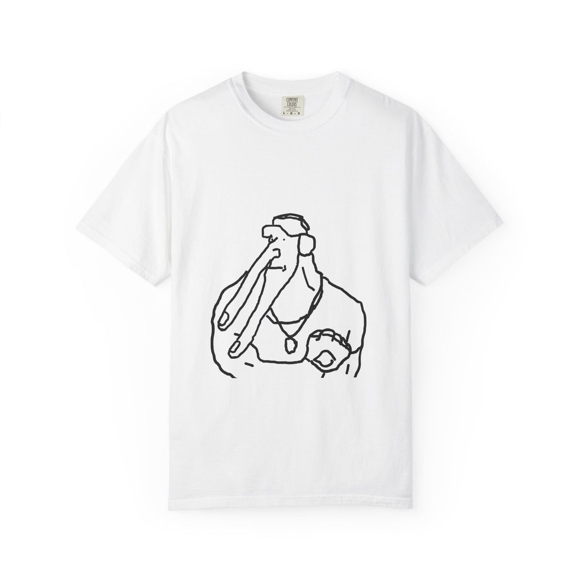 Elephant Line Art T-Shirt — Minimalist Elephant Sketch Tee
