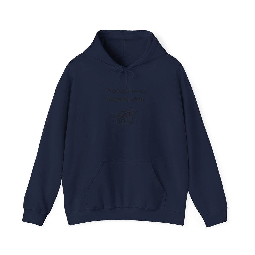 Hoodie - “Professional Overthinker” Pullover Sweatshirt with Scribble Graphic
