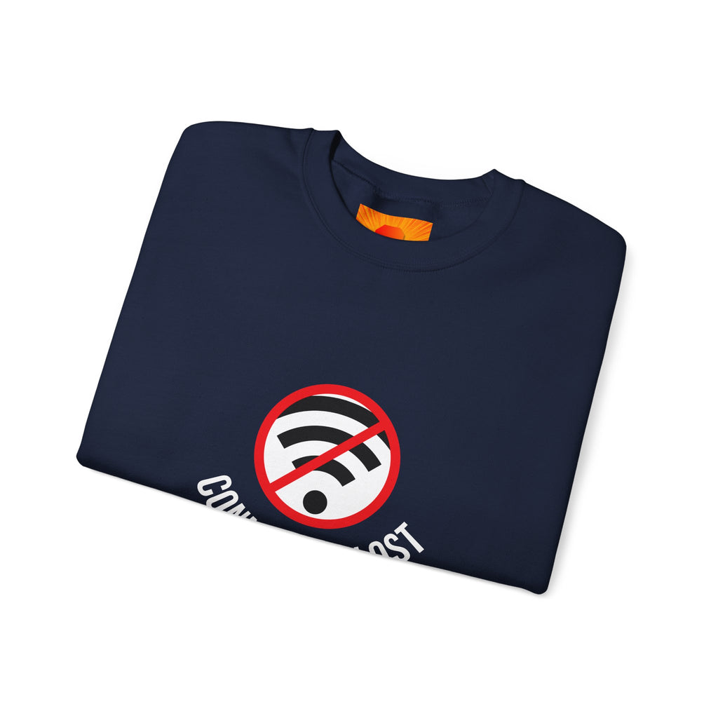 Crewneck Sweatshirt — "Connection Lost" No WiFi Retro Signal Graphic