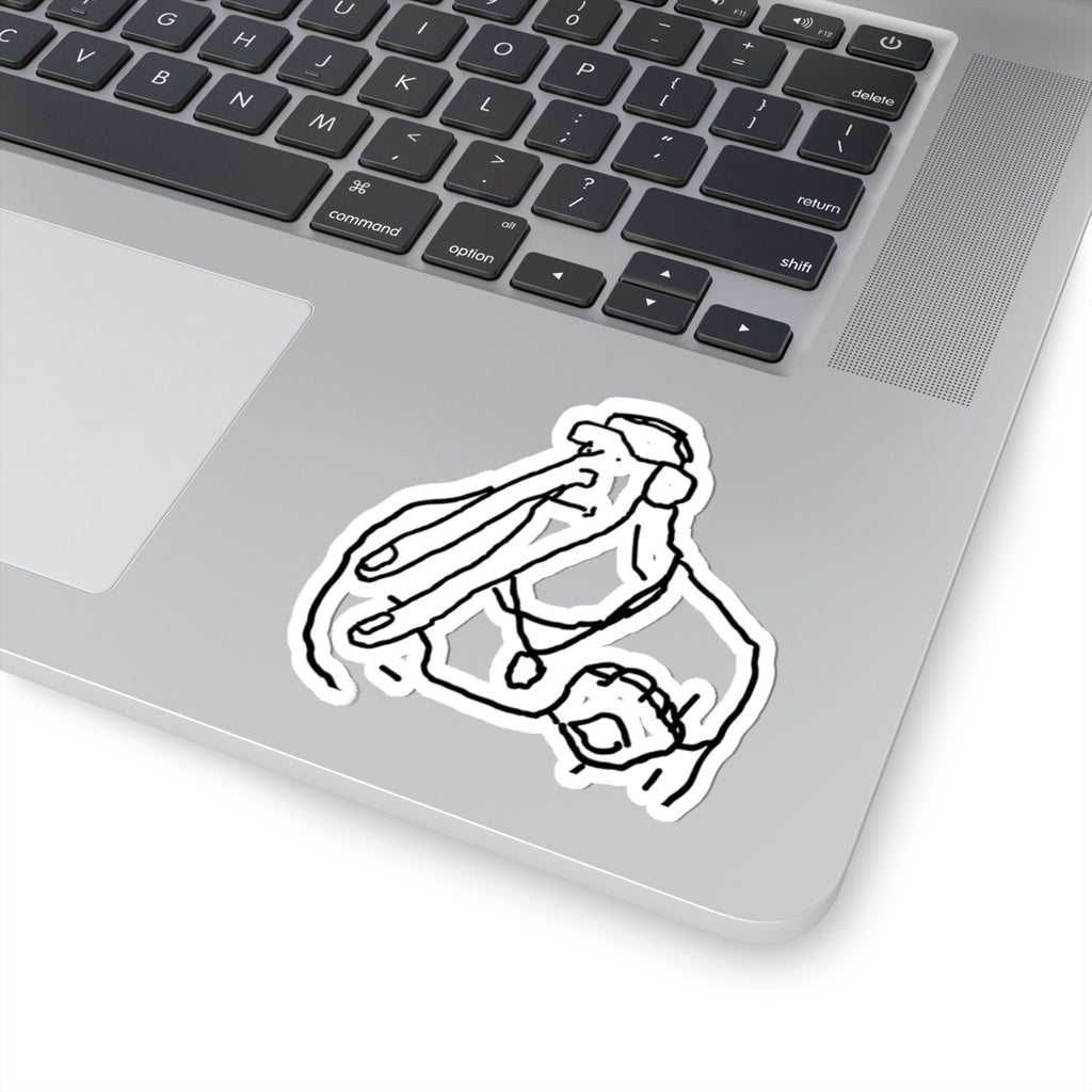 Surreal Walrus Doodle Sticker – Funny Hand-Drawn Kiss-Cut Decal for Laptops & Water Bottles