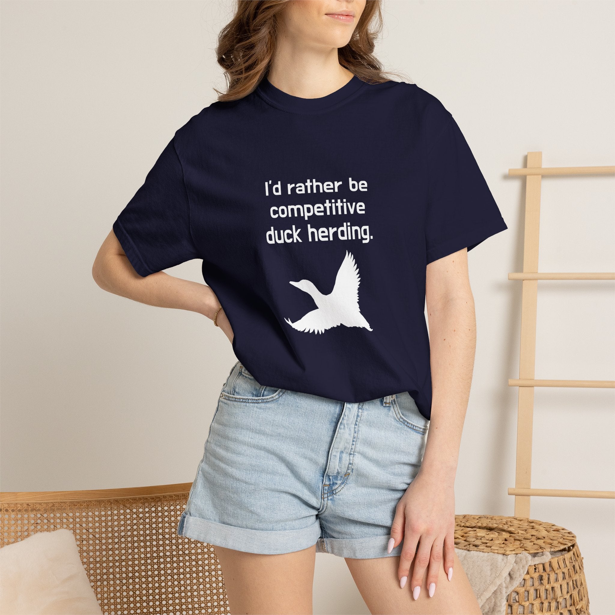 Duck Herding T-Shirt — "I'd Rather Be Competitive Duck Herding" Funny Tee