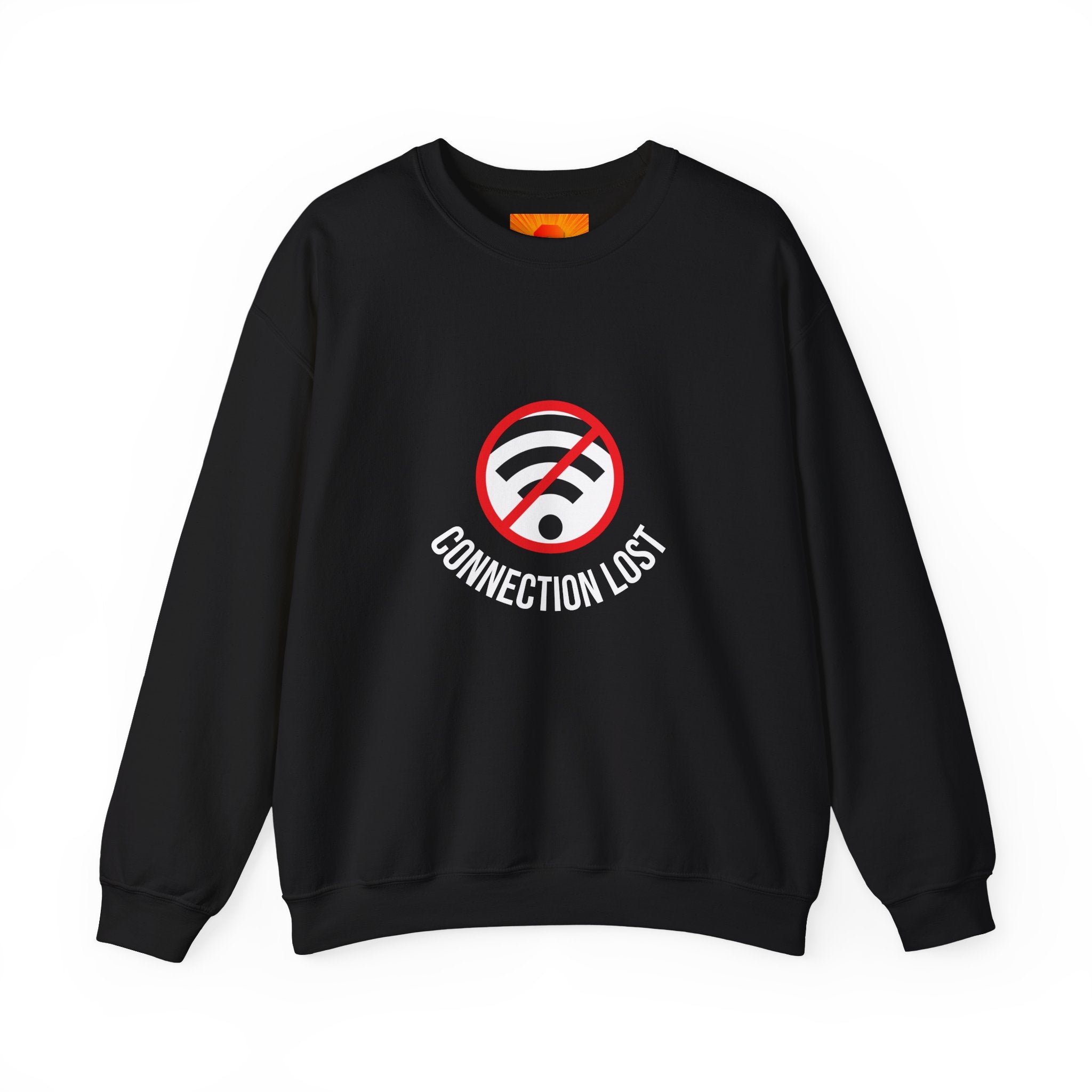 Crewneck Sweatshirt — "Connection Lost" No WiFi Retro Signal Graphic