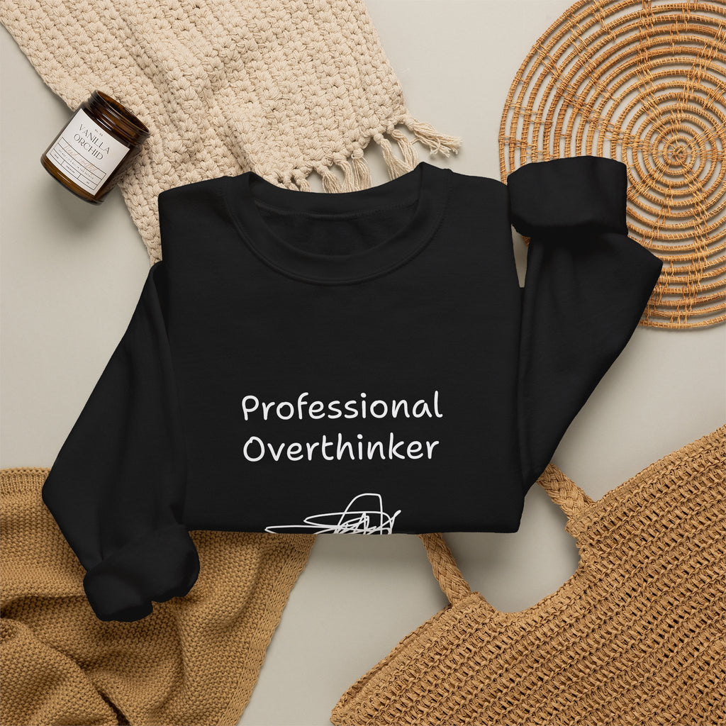 Sweatshirt — "Professional Overthinker" Minimal Graphic Crewneck