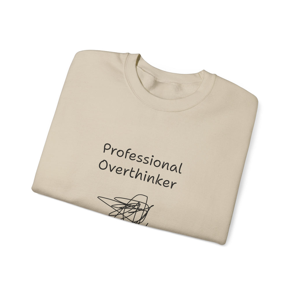 Sweatshirt — "Professional Overthinker" Minimal Graphic Crewneck