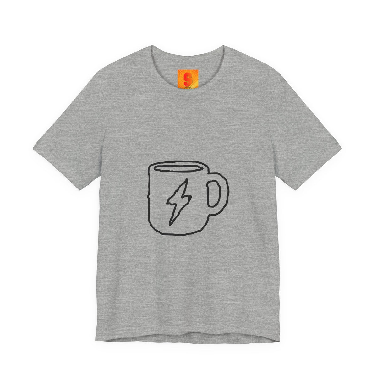 Coffee Bolt T‑Shirt — Minimal Hand‑Drawn Mug Graphic Tee