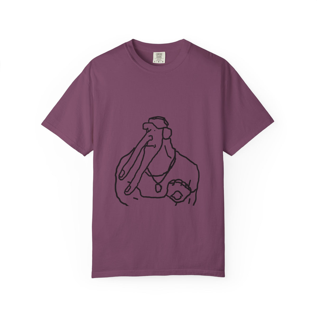 Elephant Line Art T-Shirt — Minimalist Elephant Sketch Tee