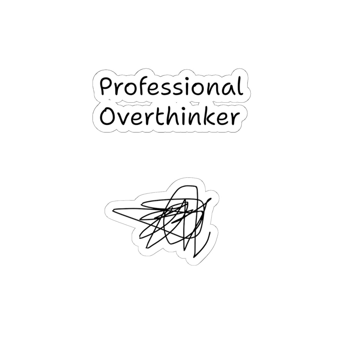 Professional Overthinker Kiss-Cut Sticker Pack — Funny Laptop & Water Bottle Decals
