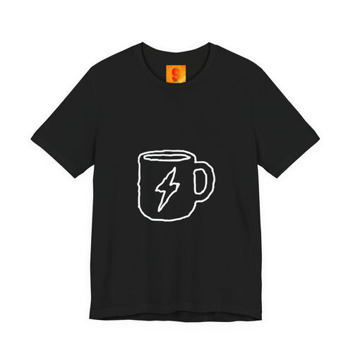 Coffee Bolt T‑Shirt — Minimal Hand‑Drawn Mug Graphic Tee