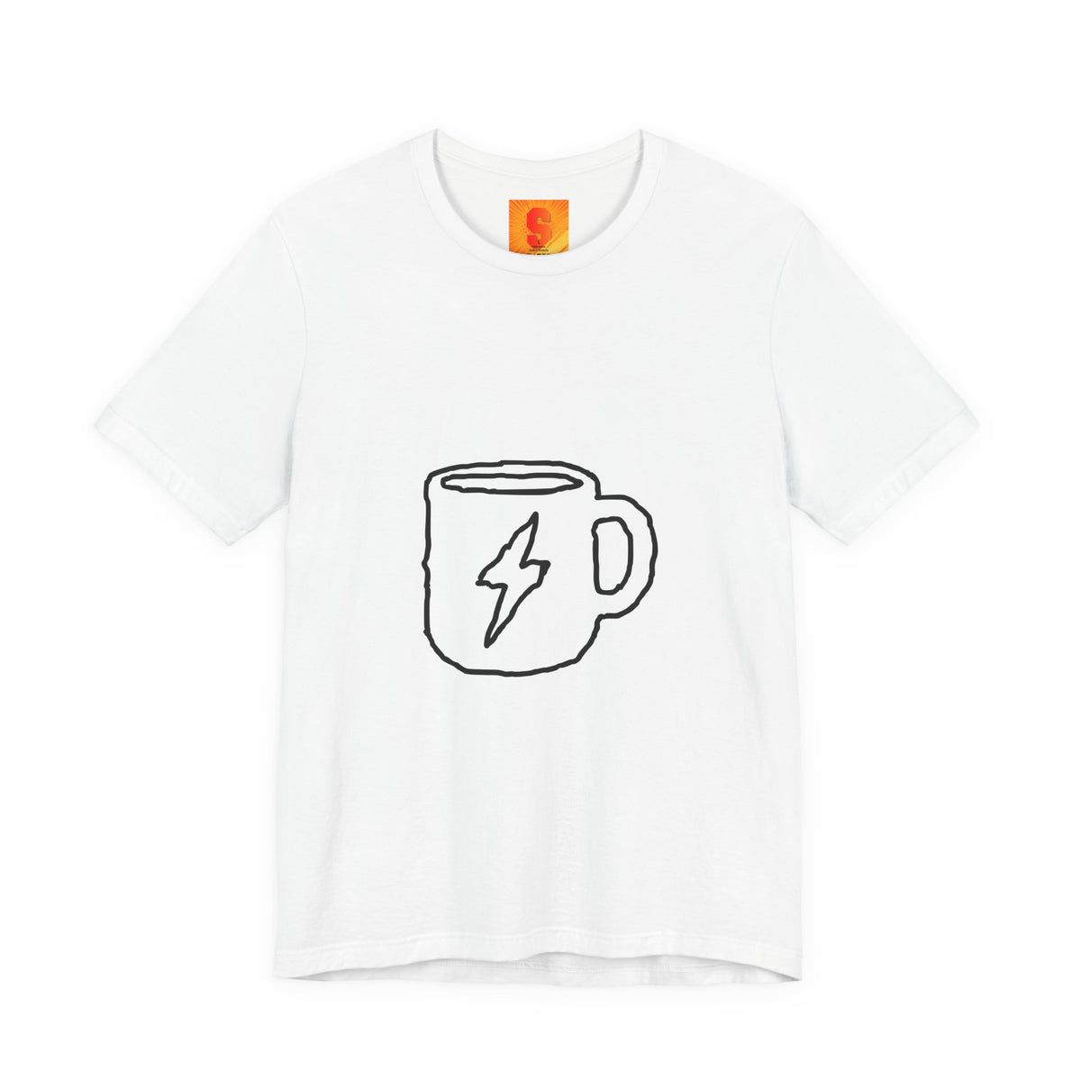 Coffee Bolt T‑Shirt — Minimal Hand‑Drawn Mug Graphic Tee