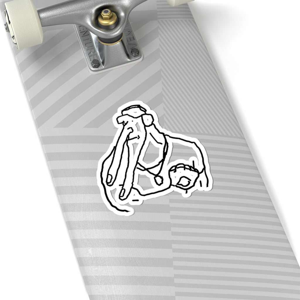 Surreal Walrus Doodle Sticker – Funny Hand-Drawn Kiss-Cut Decal for Laptops & Water Bottles