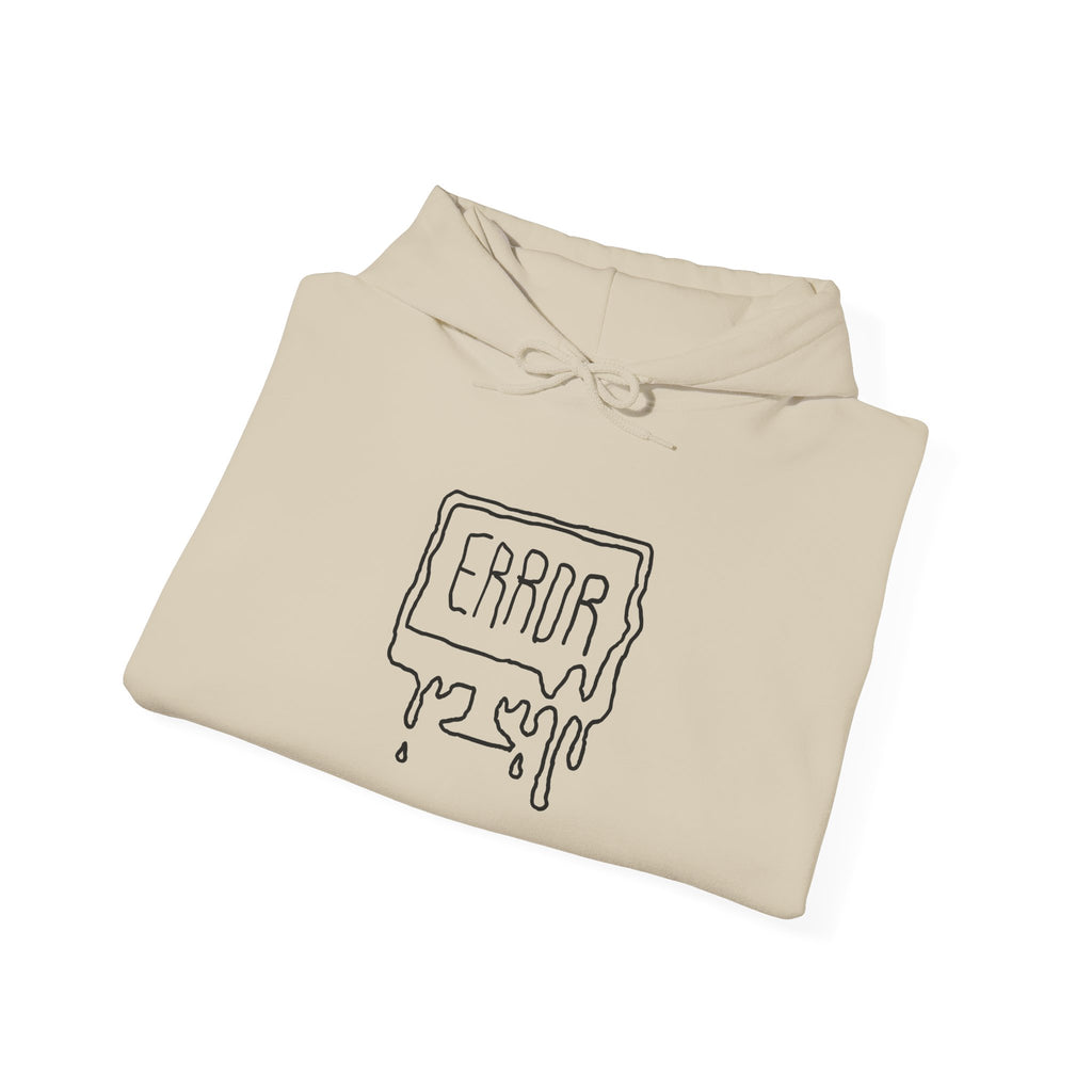Error Drip Hoodie — Minimal Glitch Graphic Hooded Sweatshirt