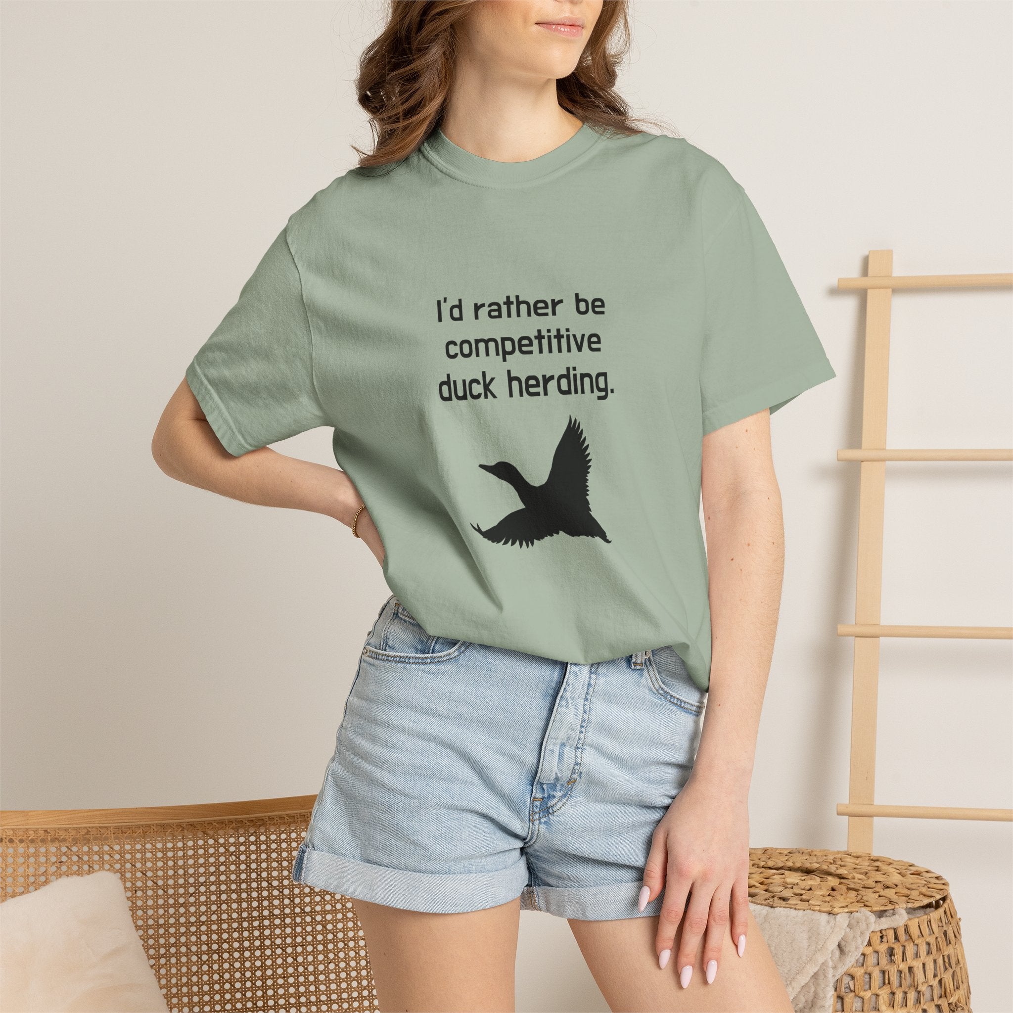 Duck Herding T-Shirt — "I'd Rather Be Competitive Duck Herding" Funny Tee