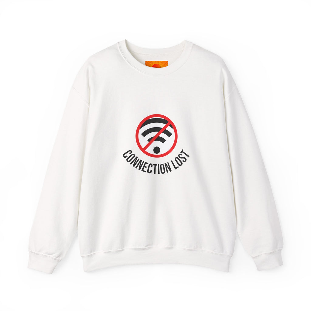 Crewneck Sweatshirt — "Connection Lost" No WiFi Retro Signal Graphic