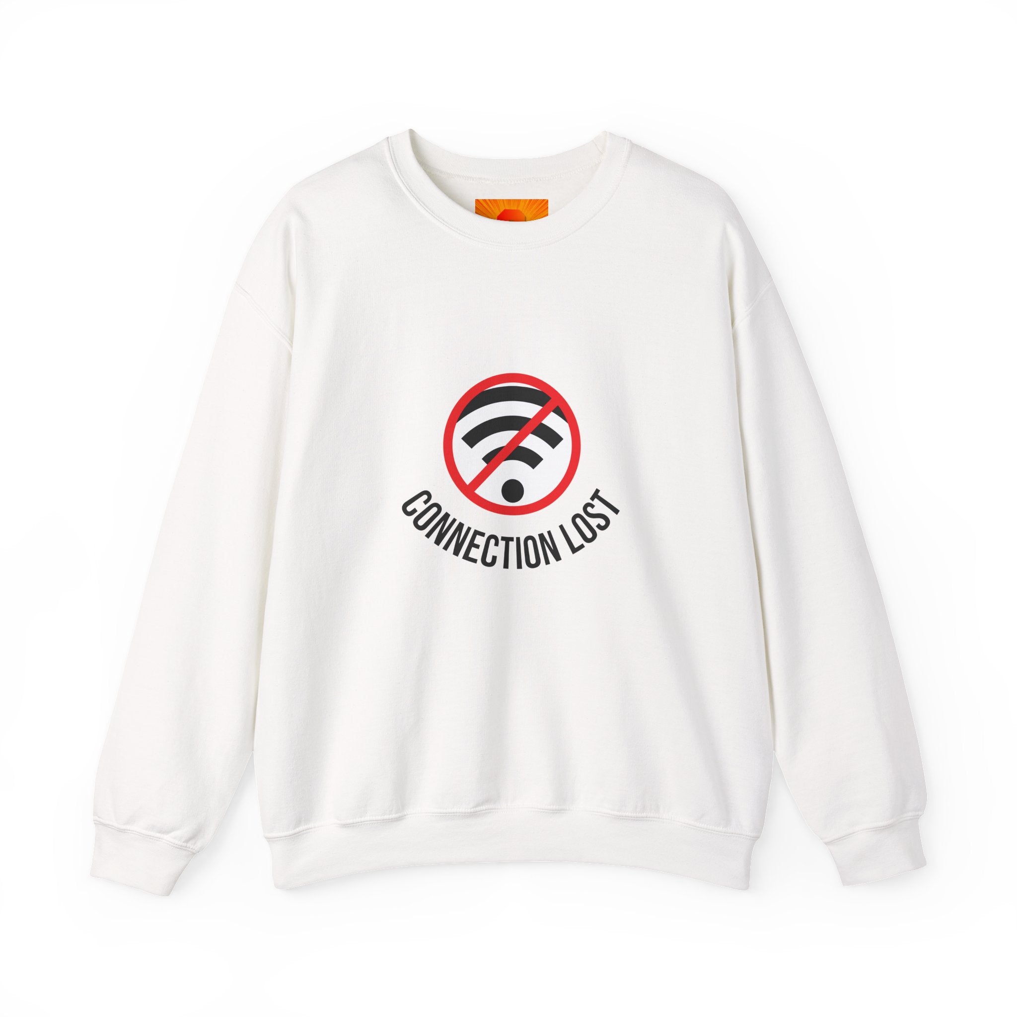 Crewneck Sweatshirt — "Connection Lost" No WiFi Retro Signal Graphic