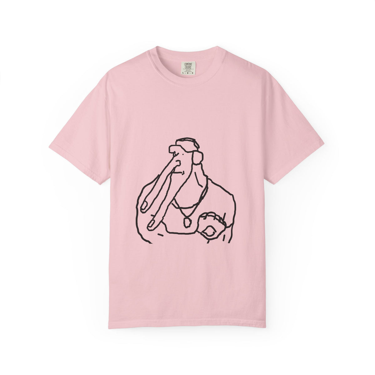 Elephant Line Art T-Shirt — Minimalist Elephant Sketch Tee