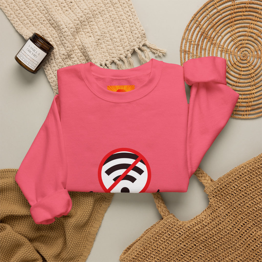Crewneck Sweatshirt — "Connection Lost" No WiFi Retro Signal Graphic