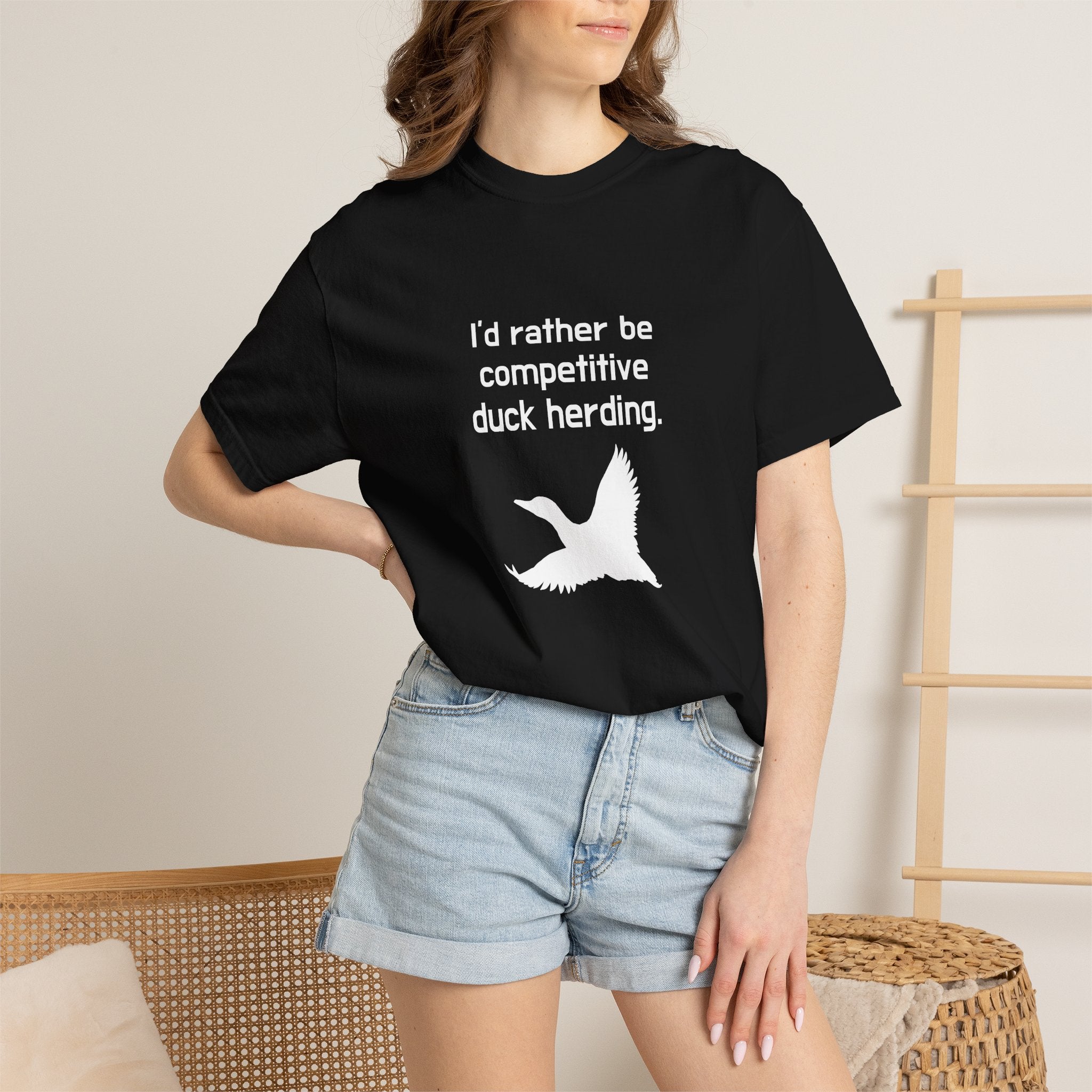 Duck Herding T-Shirt — "I'd Rather Be Competitive Duck Herding" Funny Tee