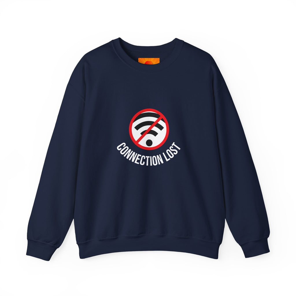Crewneck Sweatshirt — "Connection Lost" No WiFi Retro Signal Graphic