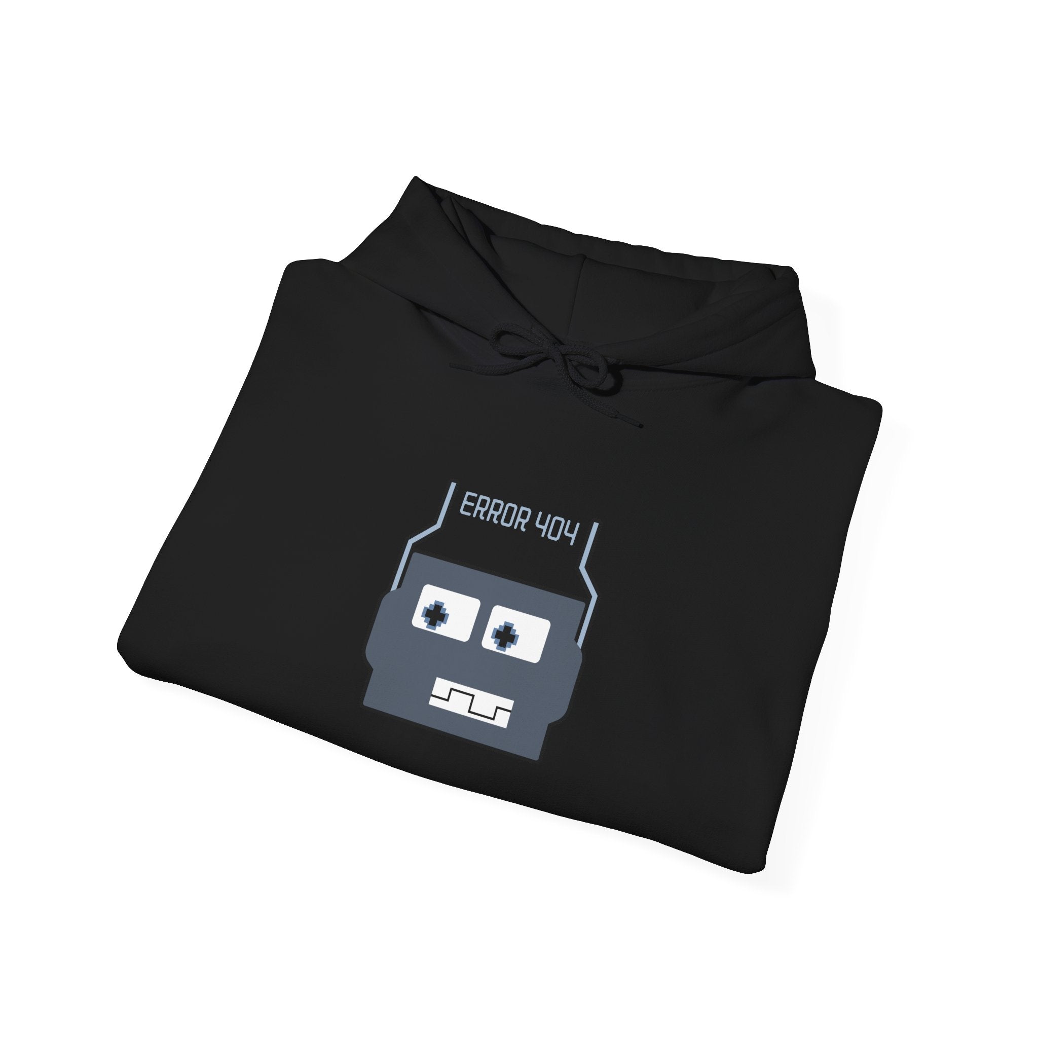 Error 404 Robot Hoodie — Cute Retro Tech Graphic Sweatshirt