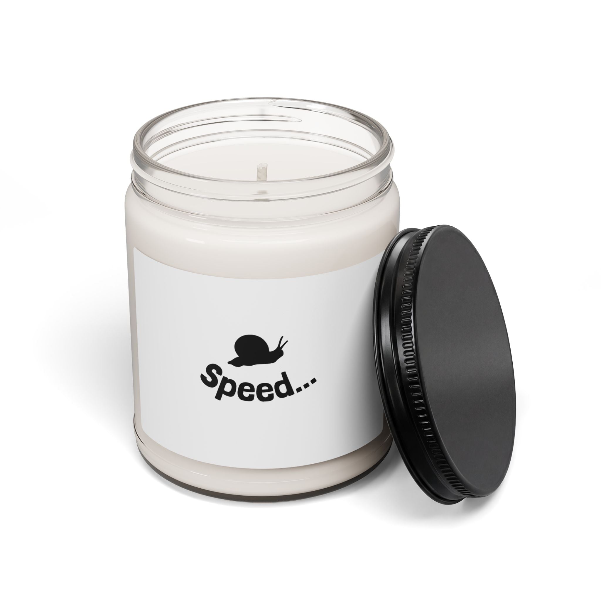 Scented Soy Candle 9oz — 'Speed...' Snail Novelty Jar Candle (Funny, Relaxing Gift)