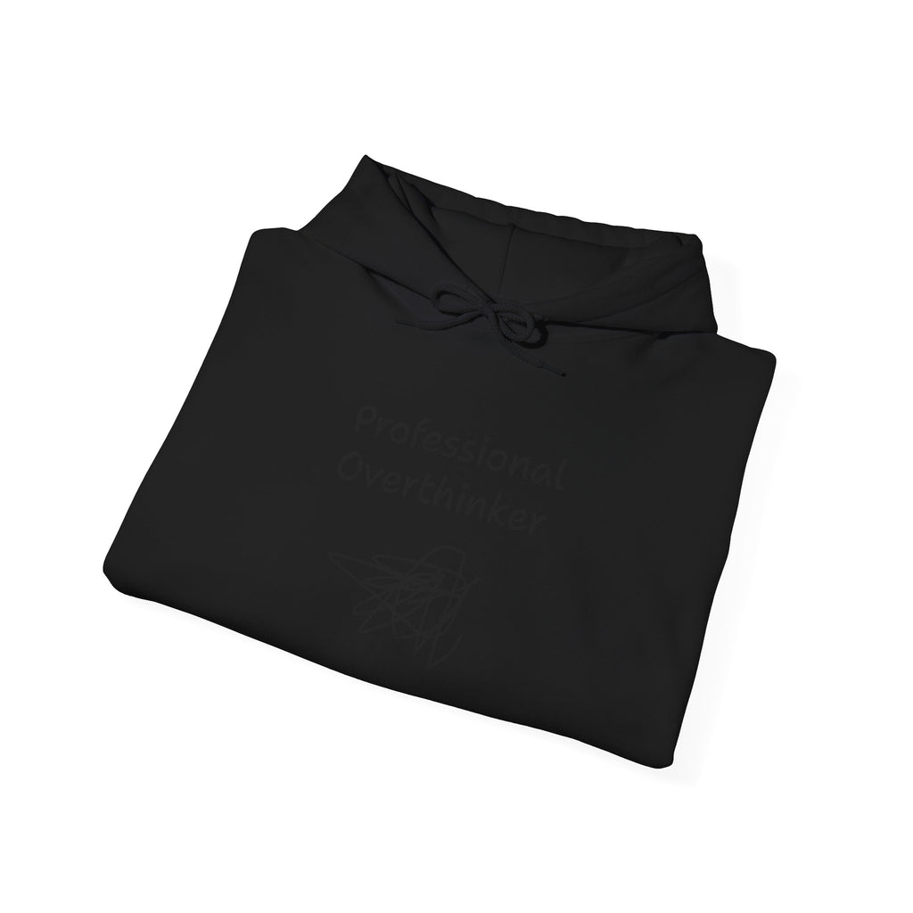Hoodie - “Professional Overthinker” Pullover Sweatshirt with Scribble Graphic
