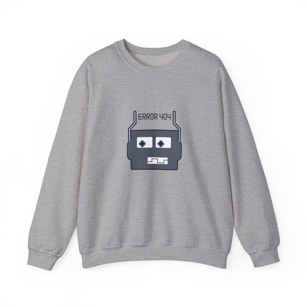 Error 404 Robot Crewneck Sweatshirt – Geeky Retro Tech Pullover