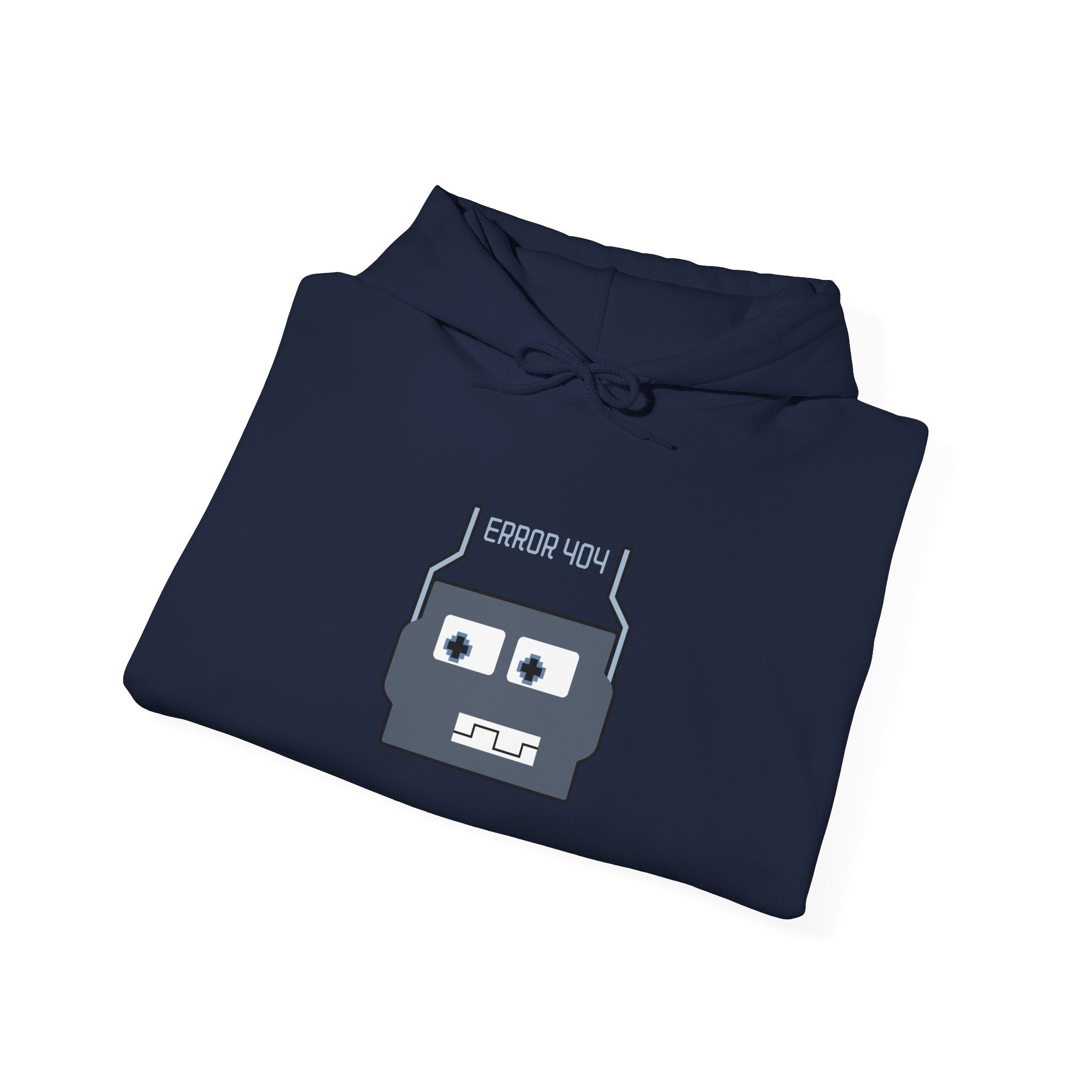 Error 404 Robot Hoodie — Cute Retro Tech Graphic Sweatshirt