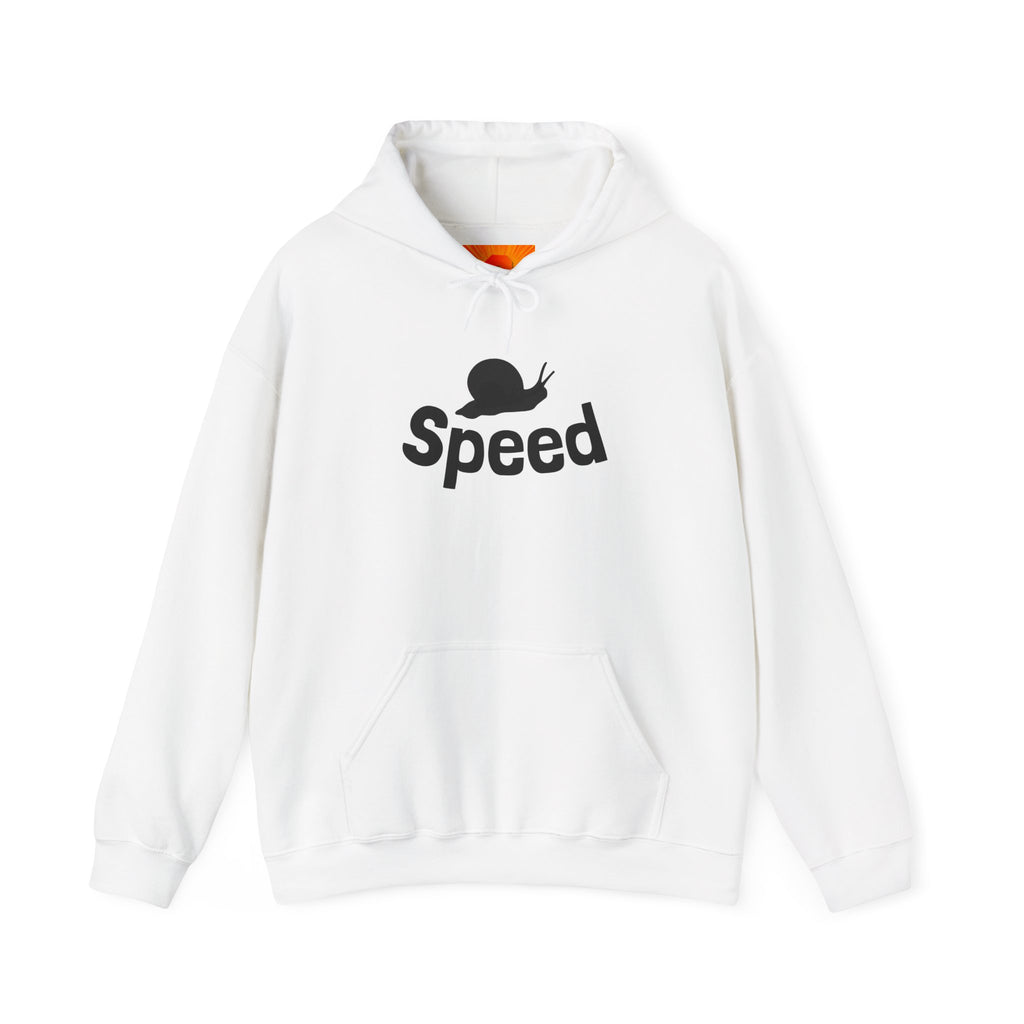 Speed Snail Hoodie — Funny Slowpoke Contrast Graphic Sweatshirt