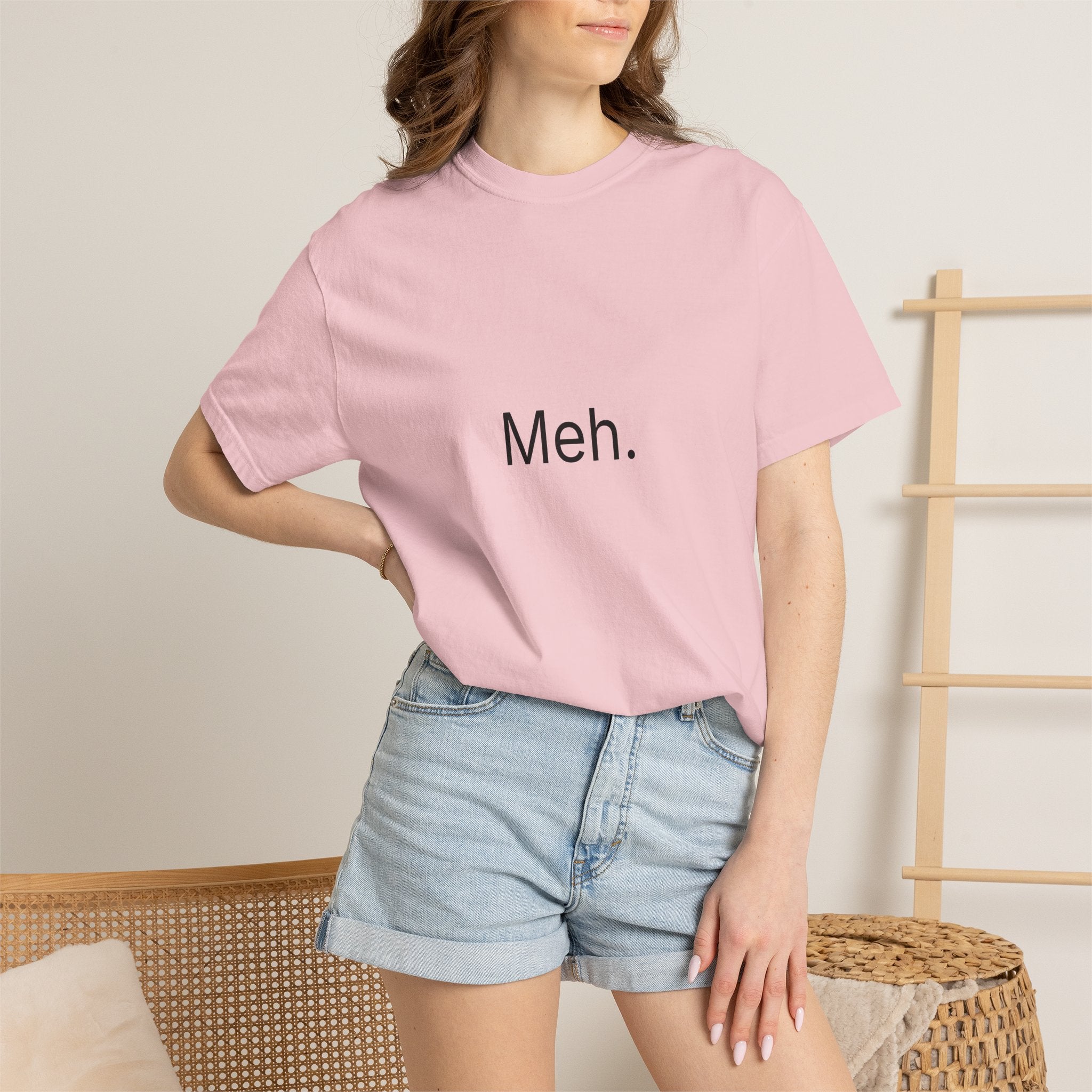 Meh. Minimalist Graphic Tee — Casual Funny Statement T-Shirt