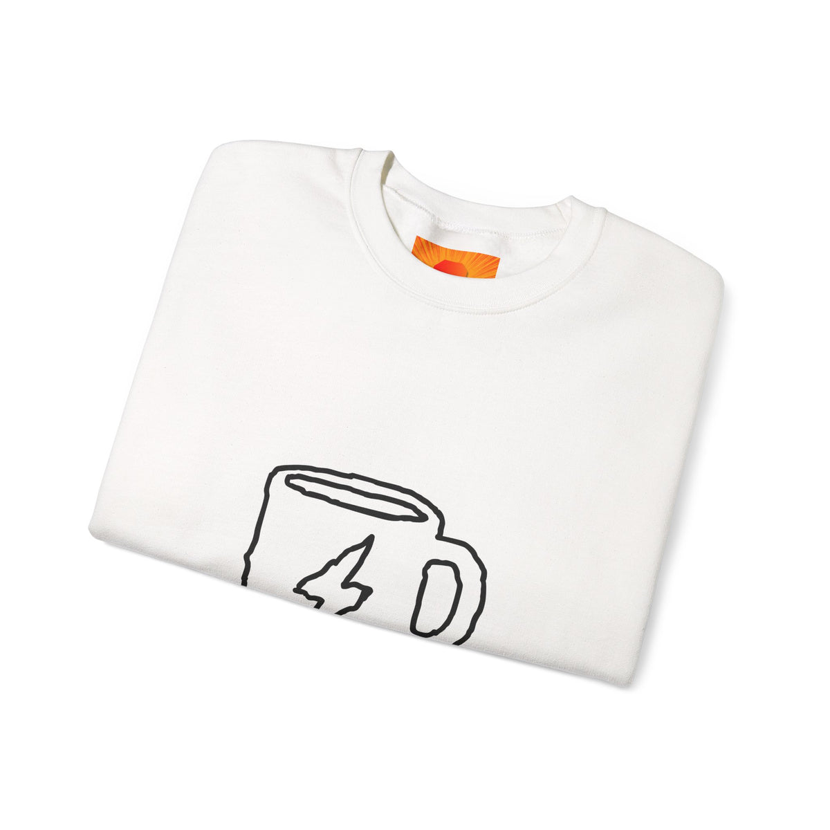 Coffee Bolt Crewneck Sweatshirt — Minimalist Lightning Mug Graphic
