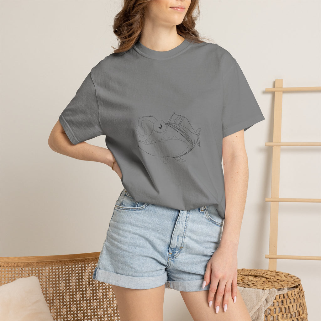 Graphic T-Shirt — Minimal Line Fish Illustration Tee