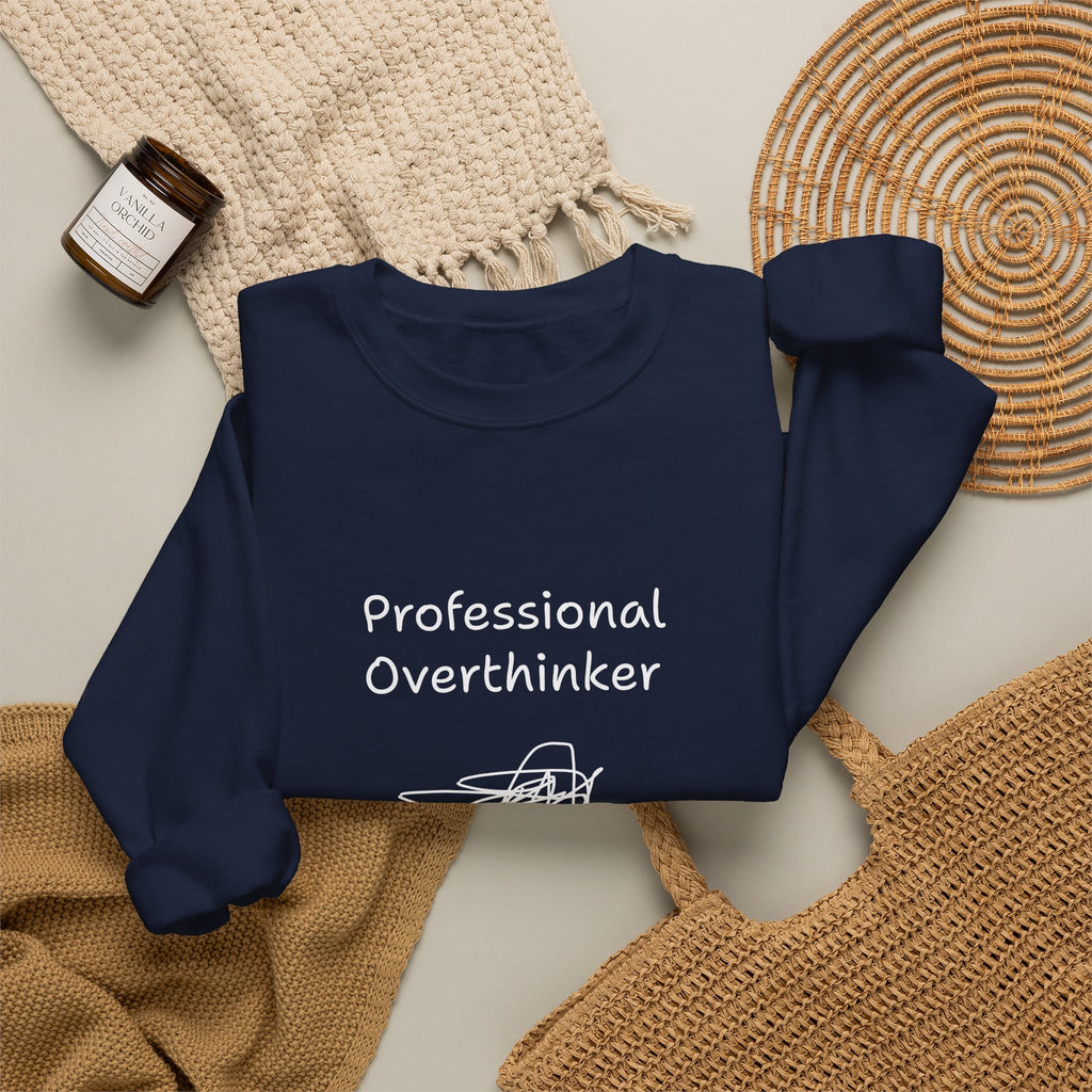 Sweatshirt — "Professional Overthinker" Minimal Graphic Crewneck