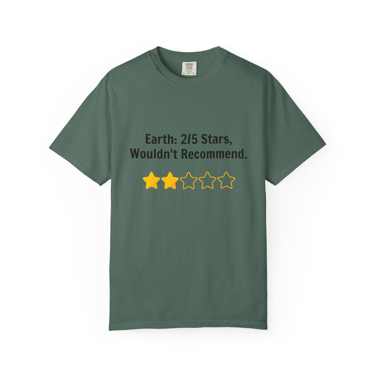 Earth 2/5 Stars T-Shirt — "Wouldn't Recommend" Funny Review Tee