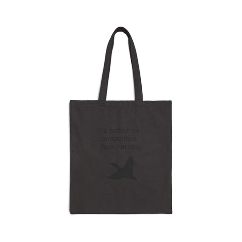 Competitive Duck Herding Tote Bag — Funny Bird Silhouette Cotton Canvas Tote