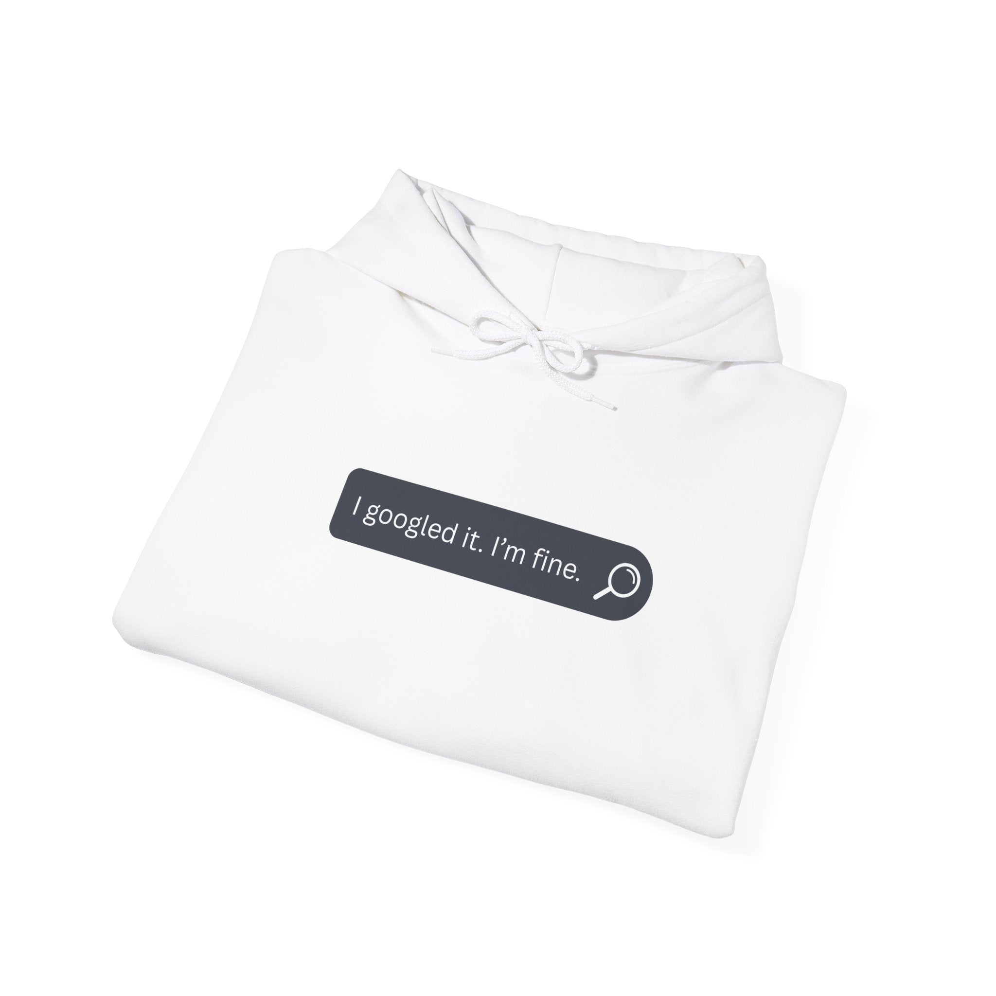 Hoodie — "I googled it, I'm fine." Search Bar Graphic Pullover