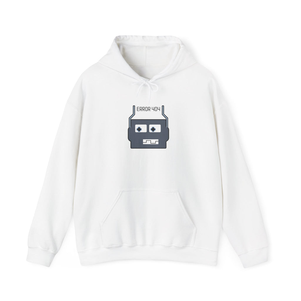 Error 404 Robot Hoodie — Cute Retro Tech Graphic Sweatshirt