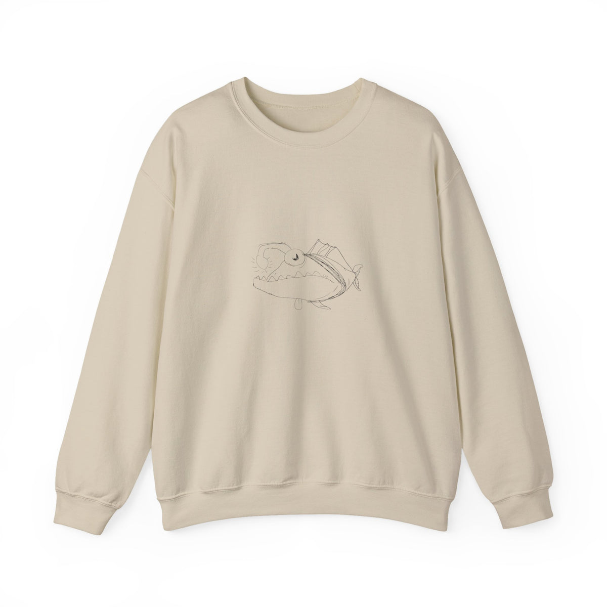 Minimal Crescent Moon Crewneck Sweatshirt — Tiny Constellation Graphic