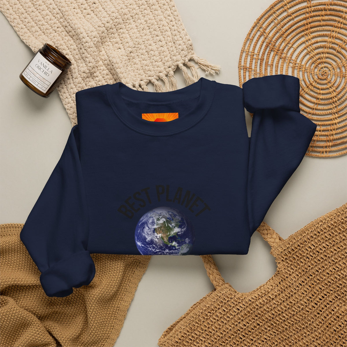 Crewneck Sweatshirt — "Best Planet I've Ever Visited" Earth Graphic