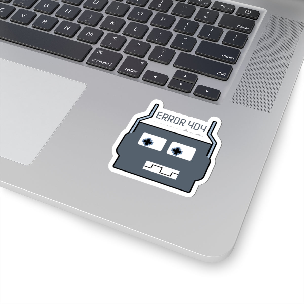 Error 404 Robot Kiss-Cut Sticker — Geeky Laptop Decal