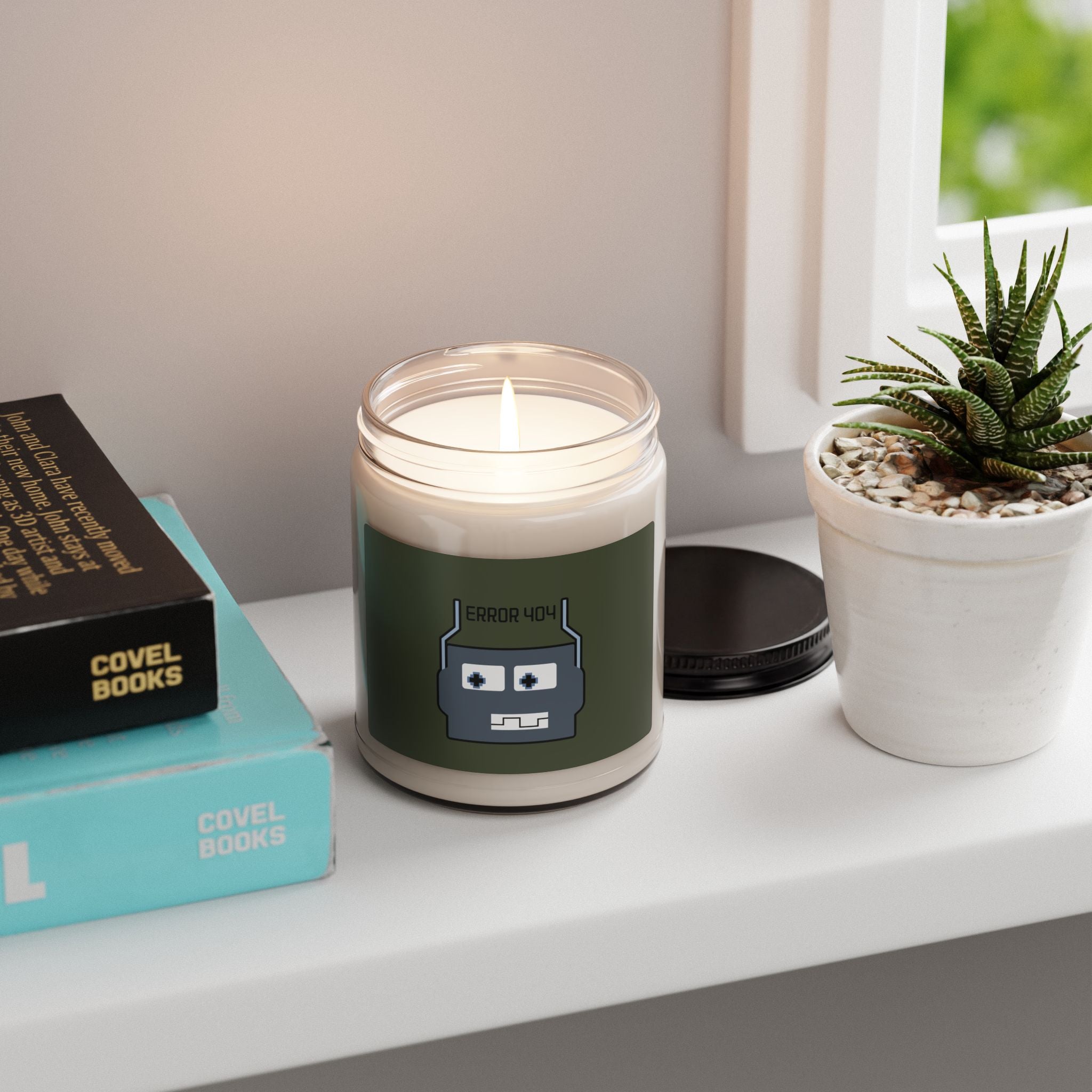 Error 404 Robot Scented Soy Candle — 9oz Geeky Home Fragrance