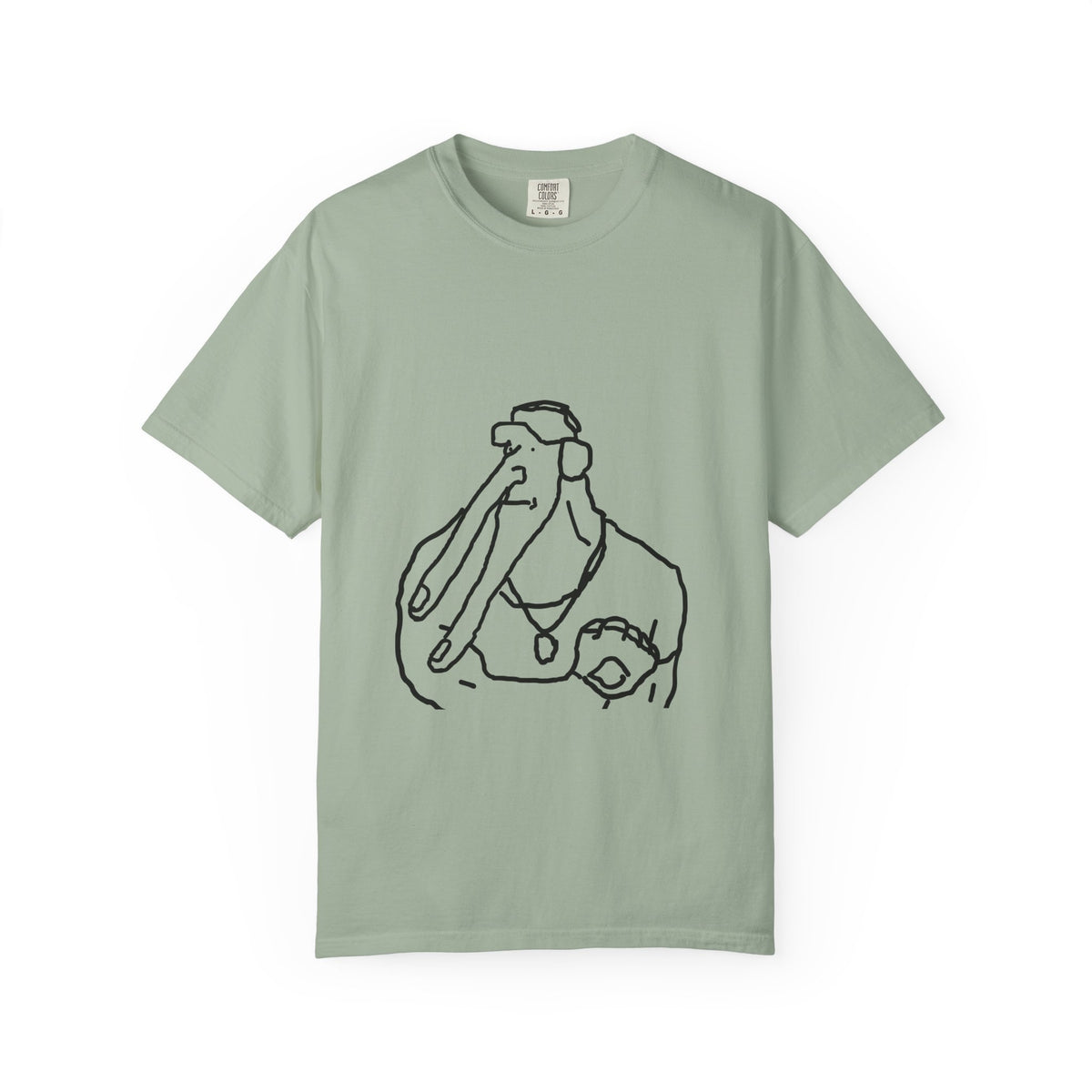 Elephant Line Art T-Shirt — Minimalist Elephant Sketch Tee