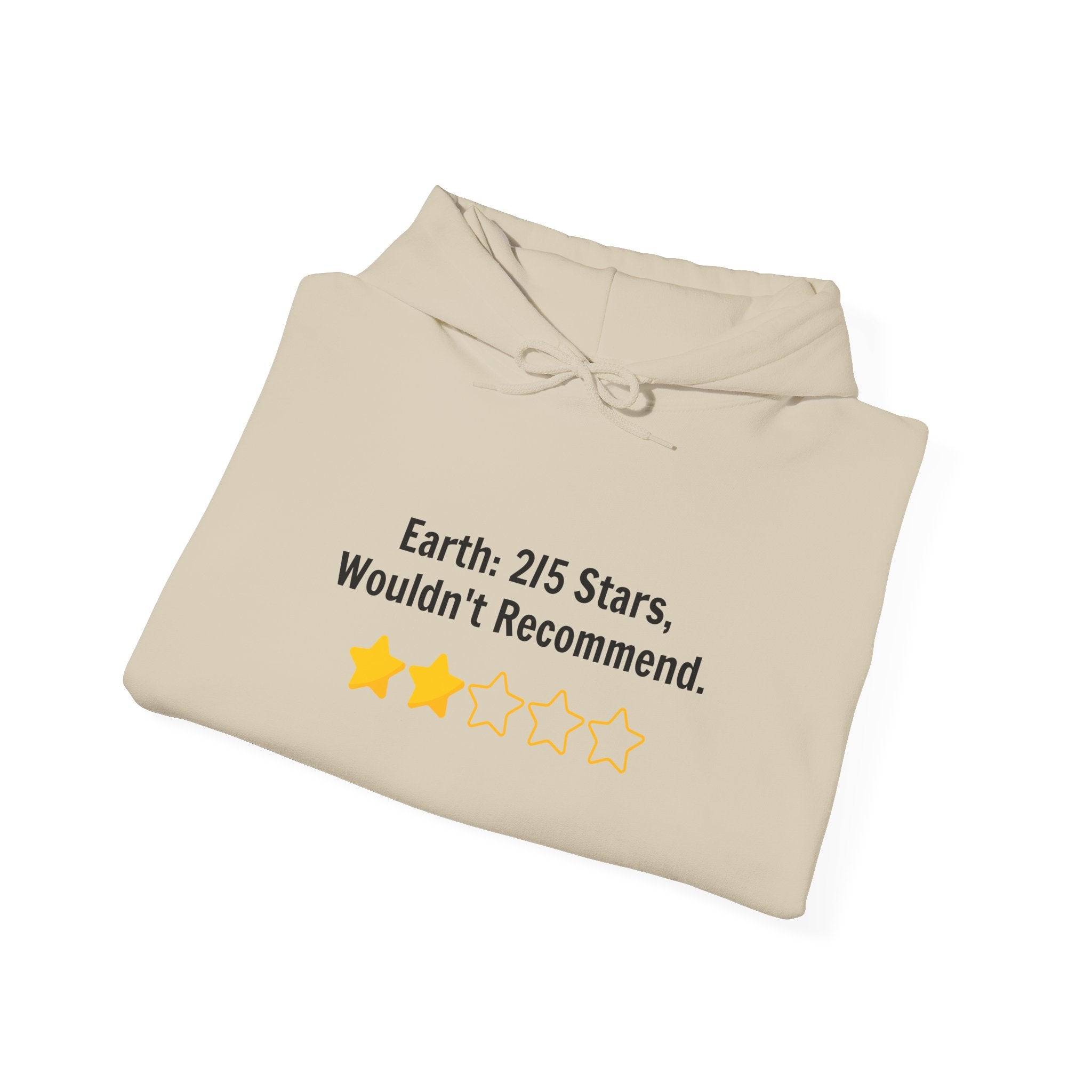 Hoodie — "Earth: 2/5 Stars, Wouldn't Recommend" Funny Review Graphic Hoodie