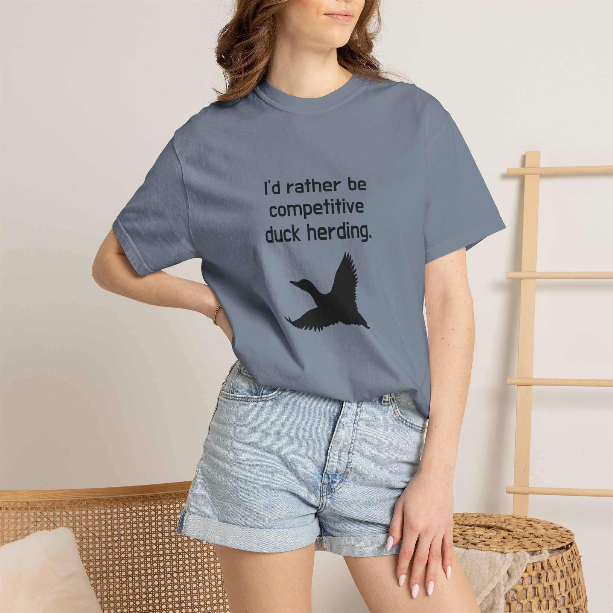 Duck Herding T-Shirt — "I'd Rather Be Competitive Duck Herding" Funny Tee