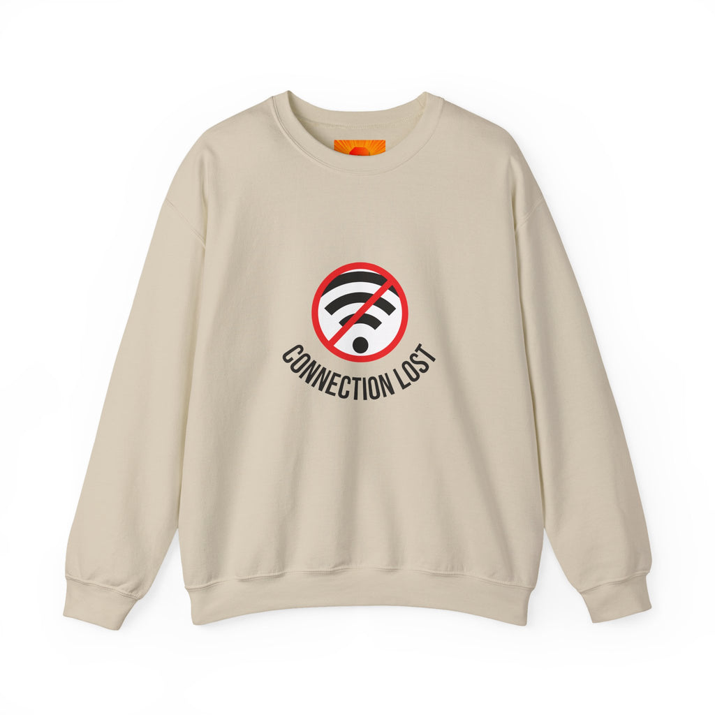Crewneck Sweatshirt — "Connection Lost" No WiFi Retro Signal Graphic