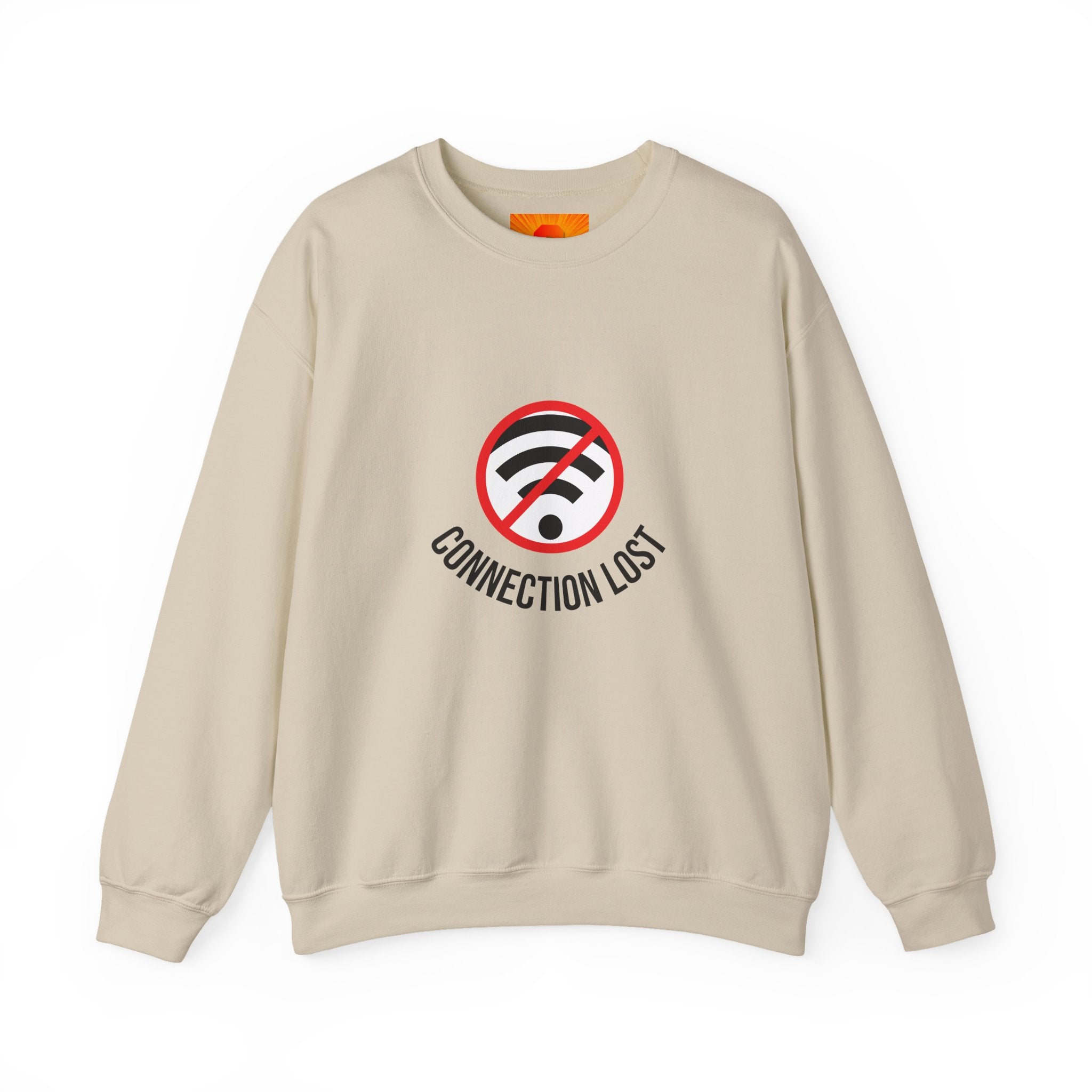 Crewneck Sweatshirt — "Connection Lost" No WiFi Retro Signal Graphic
