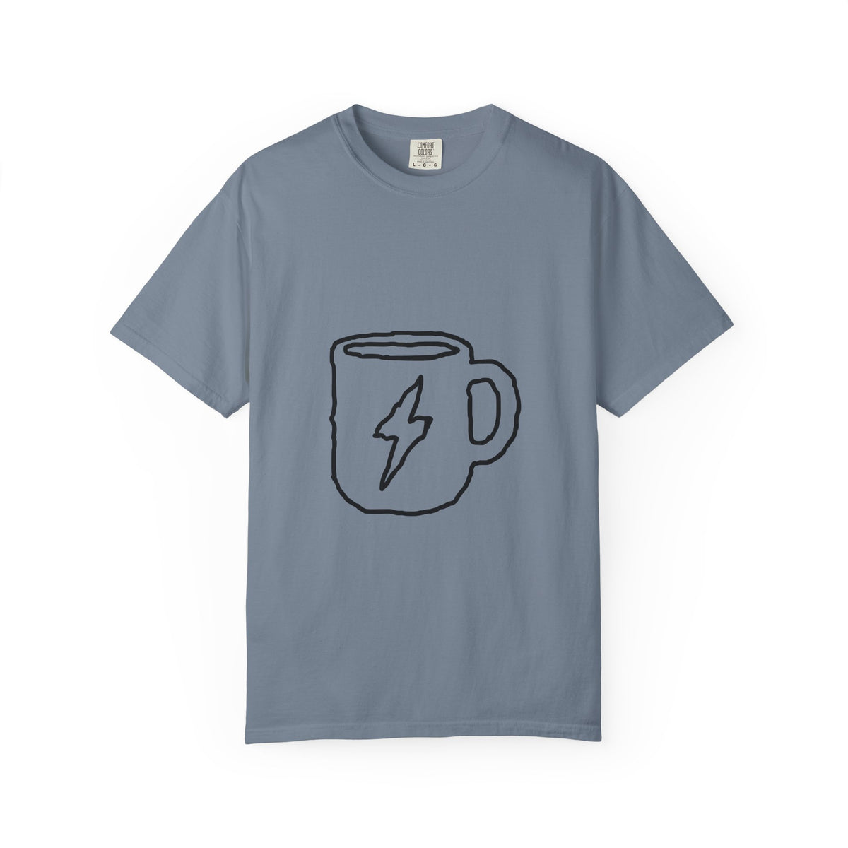 Coffee Bolt T-Shirt — Minimal Hand-Drawn Mug Graphic