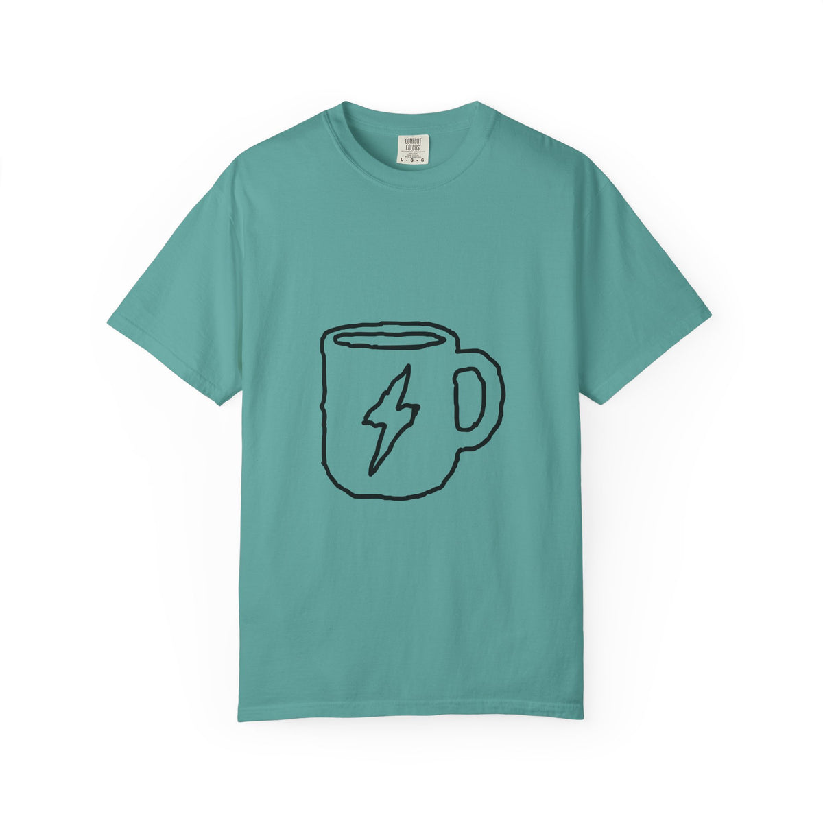 Coffee Bolt T-Shirt — Minimal Hand-Drawn Mug Graphic