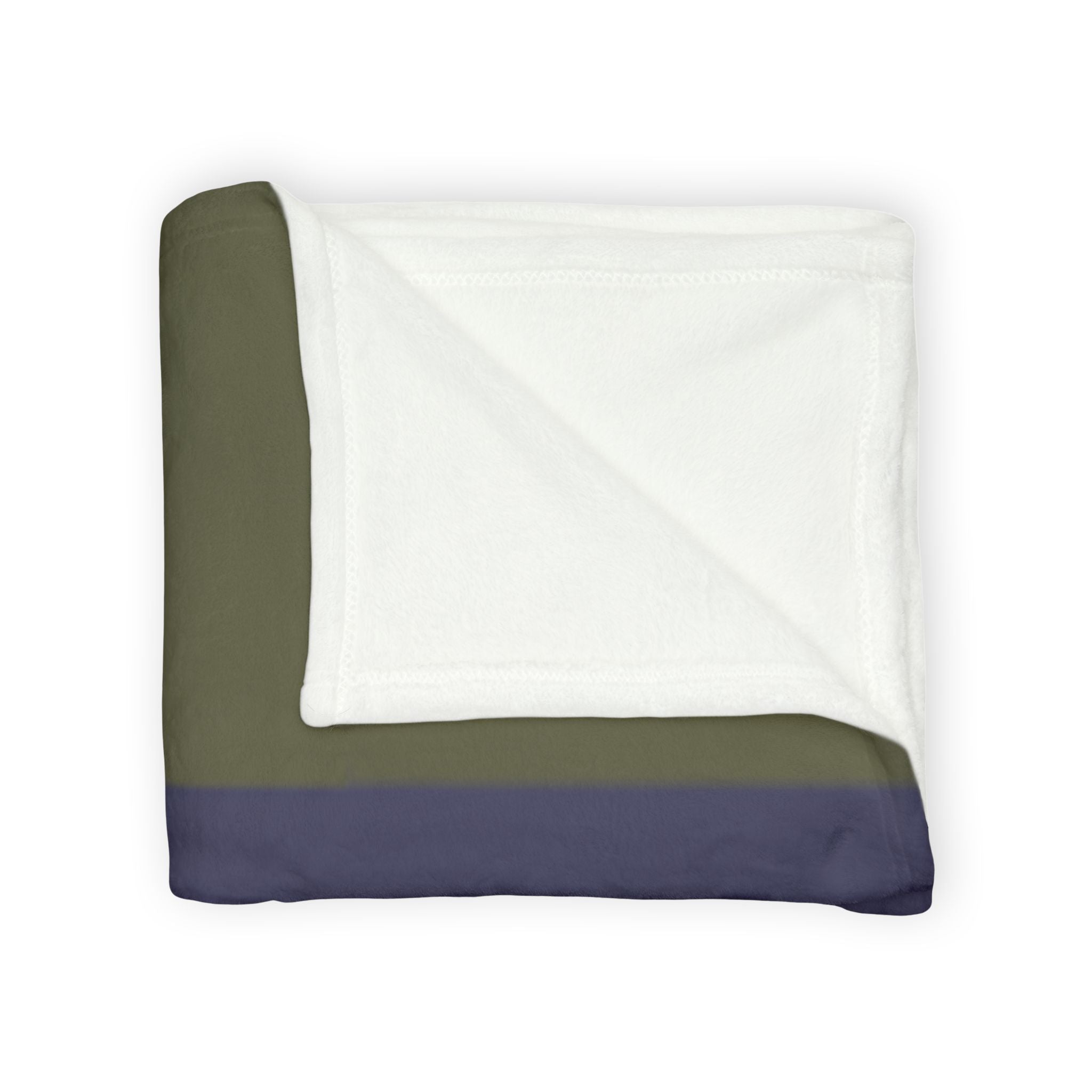 Striped Cozy Throw Blanket — Olive, Navy & Burgundy Plush Polyester