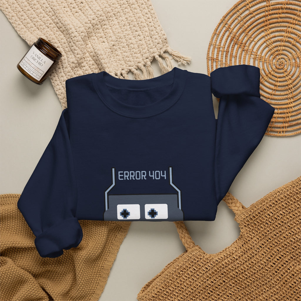 Error 404 Robot Crewneck Sweatshirt – Geeky Retro Tech Pullover